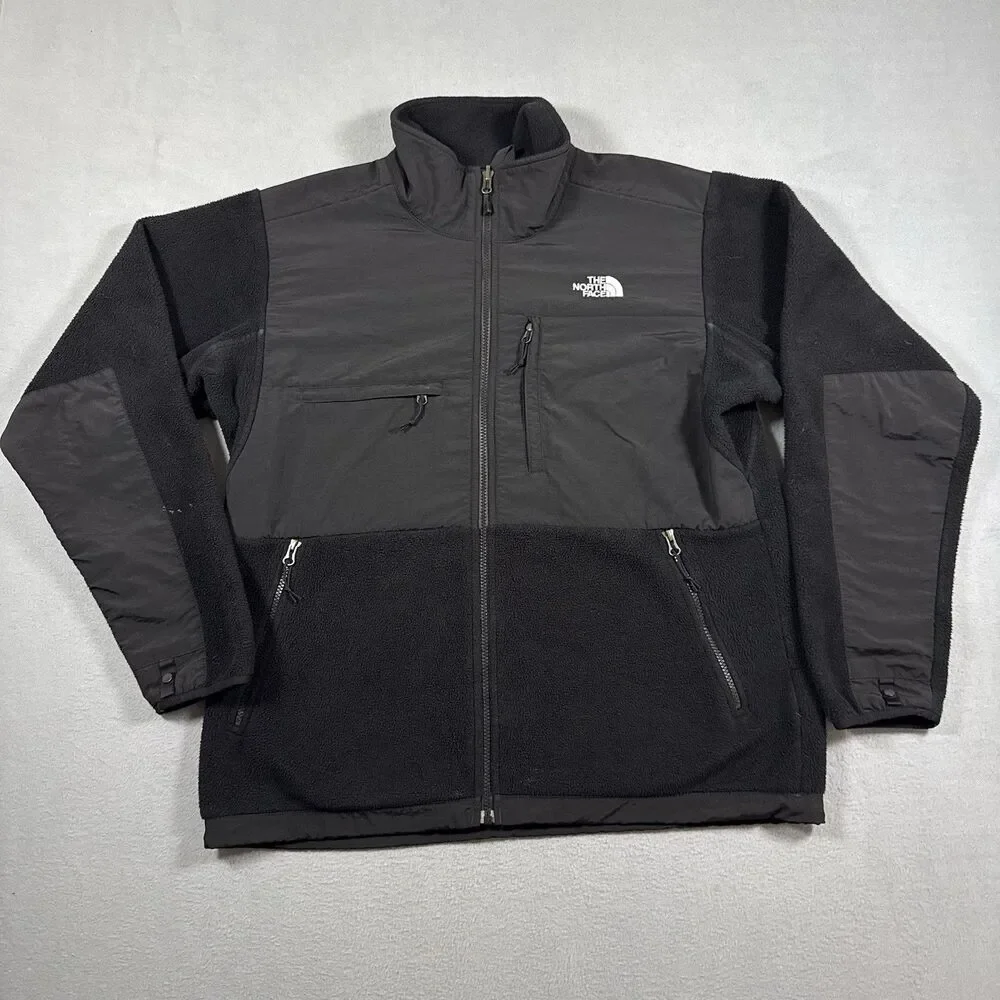The North Face Denali Fleece Jacket Men's L Black Full Zip Polartec Recycled